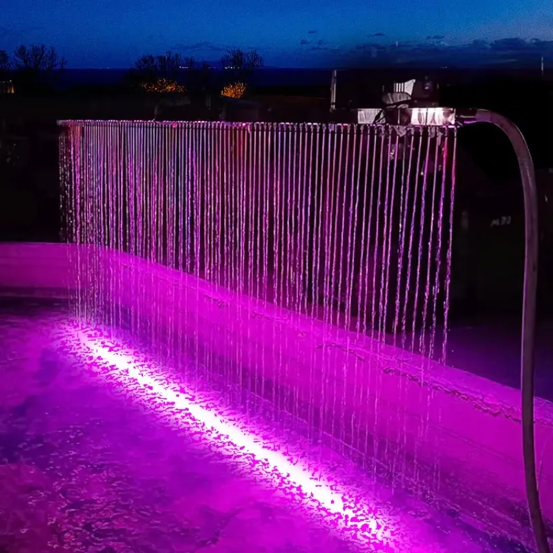 Factory Direct 2026 Waterfall Outdoor Wall Water Feature Rain Curtain Fountain for Public Places Gardens Villas Hotels Commercia