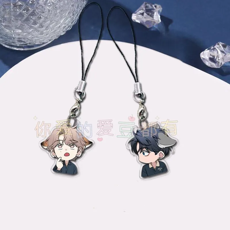 Korean BL  Manwha Sketch Mobile Phone Lanyard Lee Joobin Choi Ilkyung Acrylic Pendant Kawaii Straps Hanging Cute Rope Ornament