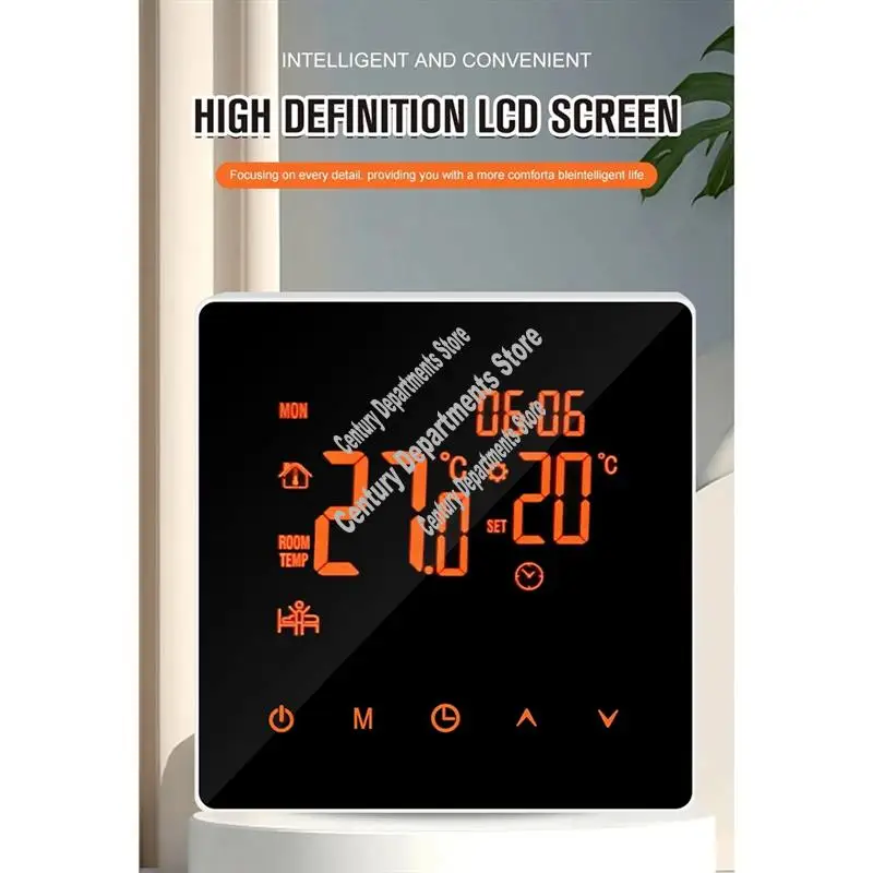 

ABRM-Tuya Wi-Fi беспроводной термостат с сенсорным экраном, регулятор температуры, водяной/электрический подогрев пола, газовый котел для Alexa (16A) Du