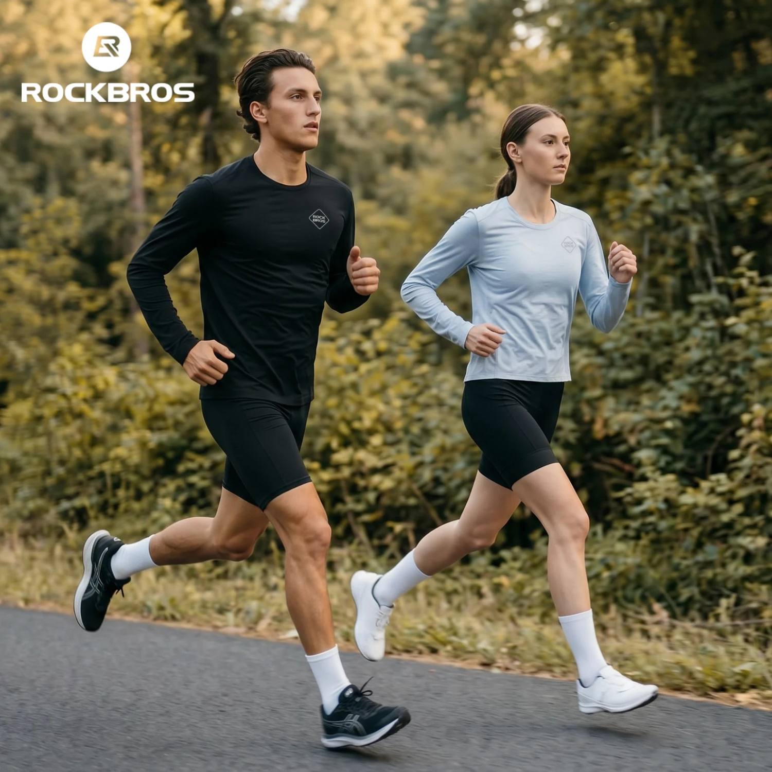 ROCKBROS Cycling Jersey Lightweight Elastic Breathable Sweater Shirt Long Sleeve Jersey Pullover Jogging Outdoor Sports Clothing