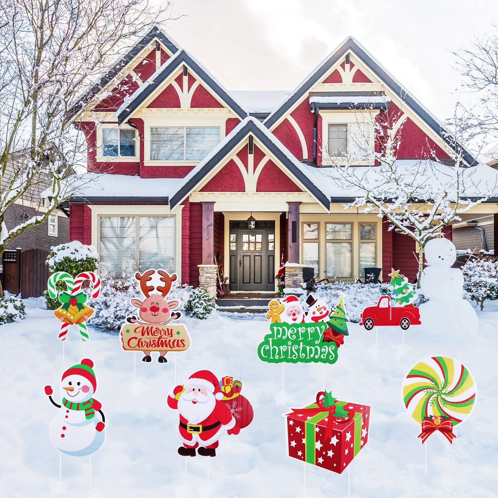

Merry Christmas Yard Sign Lawn Decor Outdoor Decorations Supplies Signs Party with Stakes