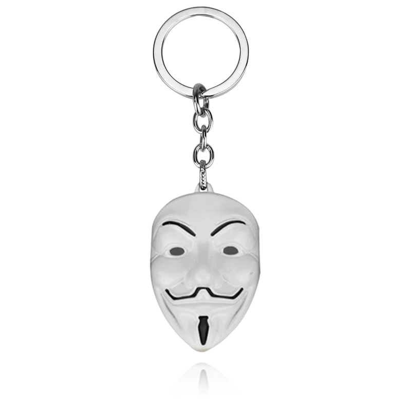 Moive Series Jewelry V For Vendetta Anonymous Mask Popular Hip Hop Hacker Pendant Alloy Keychain Unisex Causal Accessories