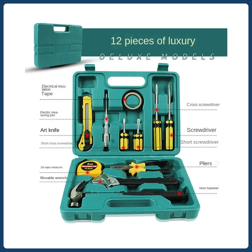 

12PCS Automotive Tool Set Emergency Toolbox Hardware Combination Tools Body Repair Tools Auto Parts