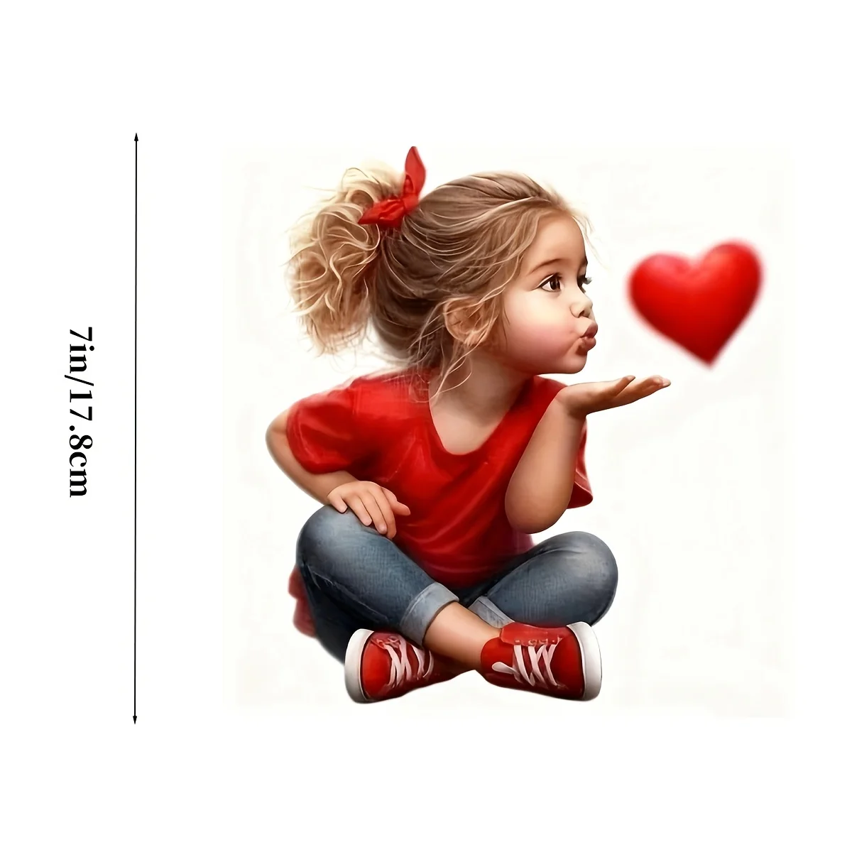 Cute Blowing Kiss Girl Vinyl Sticker, Waterproof Decal for Car, Motorcycle, Laptop & Smooth Surfaces