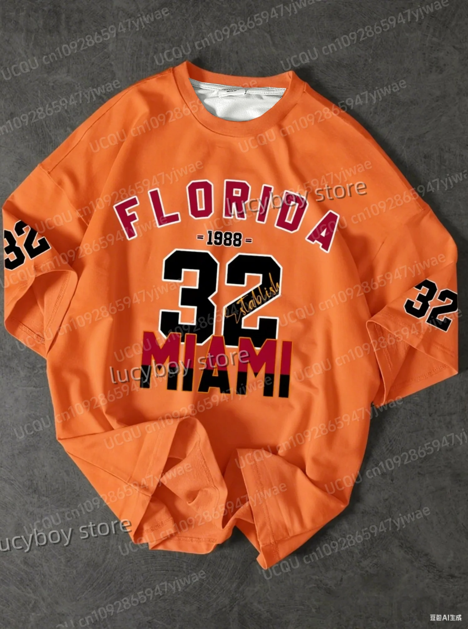 

Hot Selling Summer Florida 1988 32 Print Polyester Lightweight Short Sleeve Plus Size T-Shirt Men Jersey Tees Men Clothing