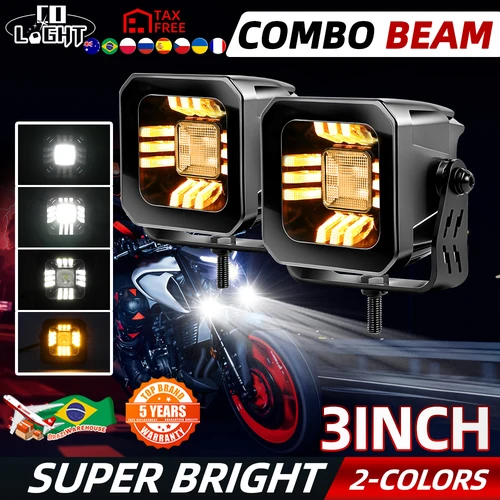 CO LIGHT 3 pulgadas LED Pod luces de trabajo Spot Flood Combo DRL 3500K LED conducción antiniebla 4x4 todoterreno 50000LM para camión barco ATV UTV Jeep