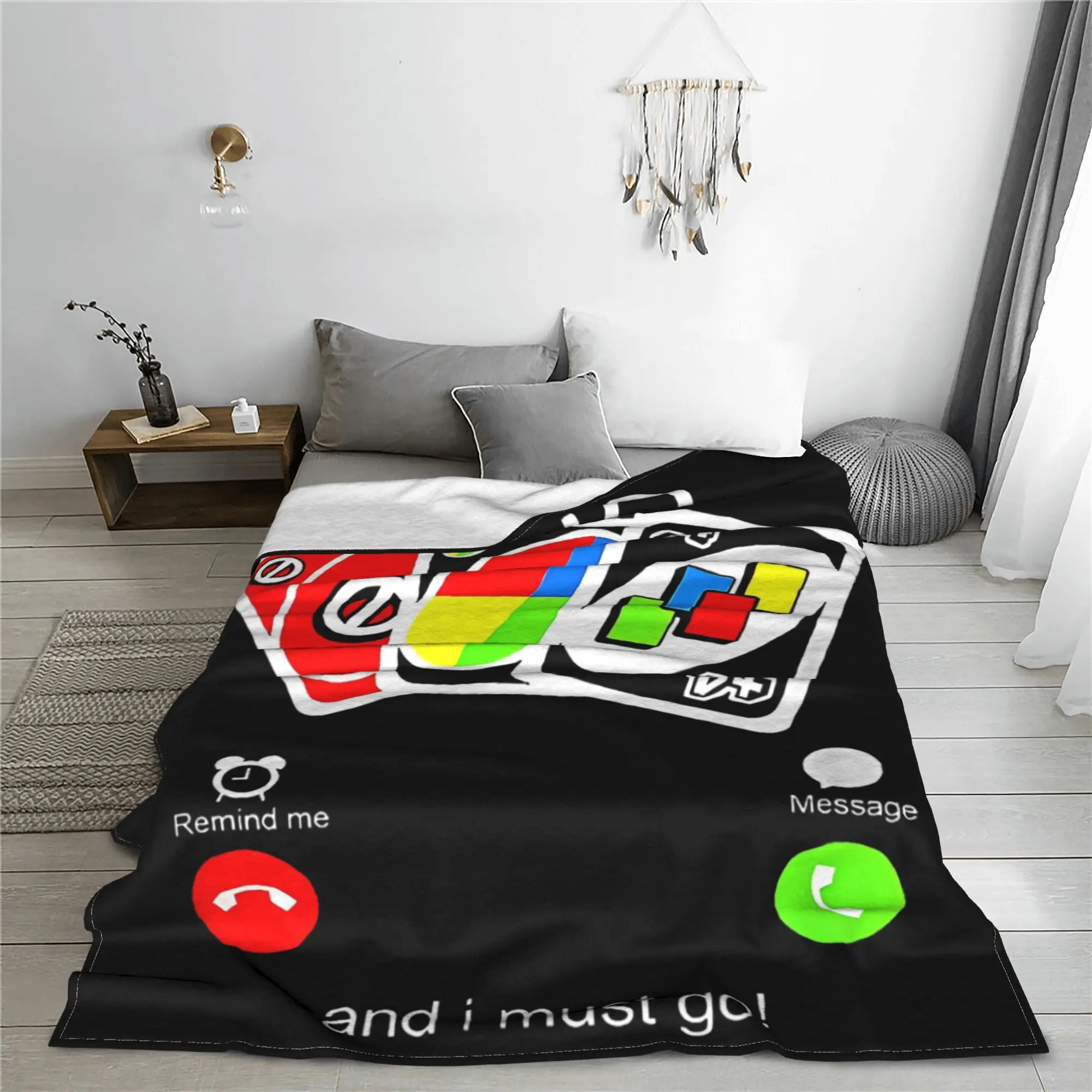 U-UNO-O Is Calling And I Must Go Knitted Blankets Coral Fleece Plush Board Games Ultra-Soft Throw Blankets Outdoor Couch Quilt