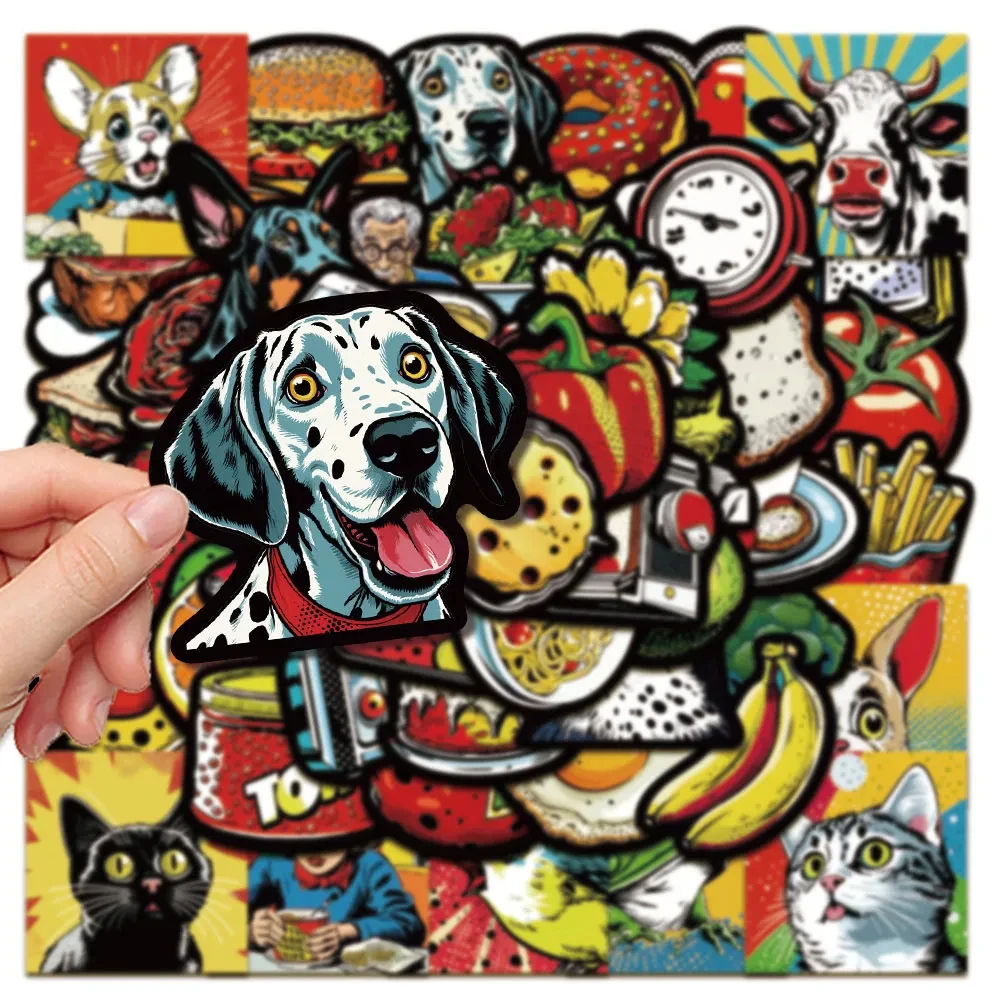 10/30/50pcs INS Style Vintage Cartoon Stickers Decoration Decals Toys Waterproof Graffiti Stationery Phone Laptop Vinyl Decals