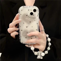 Pearl Bowknot Case For Vivo V40 V30 Pro V30E V29 Lite V27E V25E V23 V21E Y53S Y51S Y27S Y33 Y38 Y58 Y72 Y52 Y75 Y55 Y78 Cover