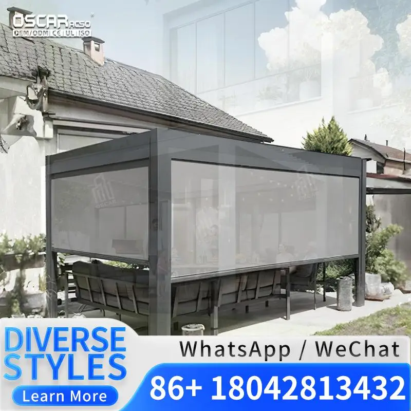 3x3 3x4 4x4 4x6 4x8 Modern Waterproof Exterior Motorized Louvered  Powder Coated Aluminium Outdoor for Patio Garden Backyard Per