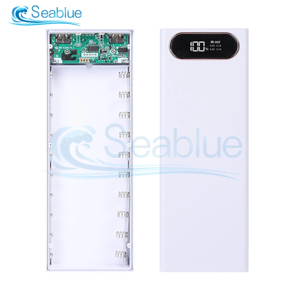 Imagem -05 - Dual Usb Power Bank Case para Celular Carregador Rápido de Armazenamento Faça Você Mesmo Shell Display Digital Suporte da Bateria Caixa de Carregamento 10x18650