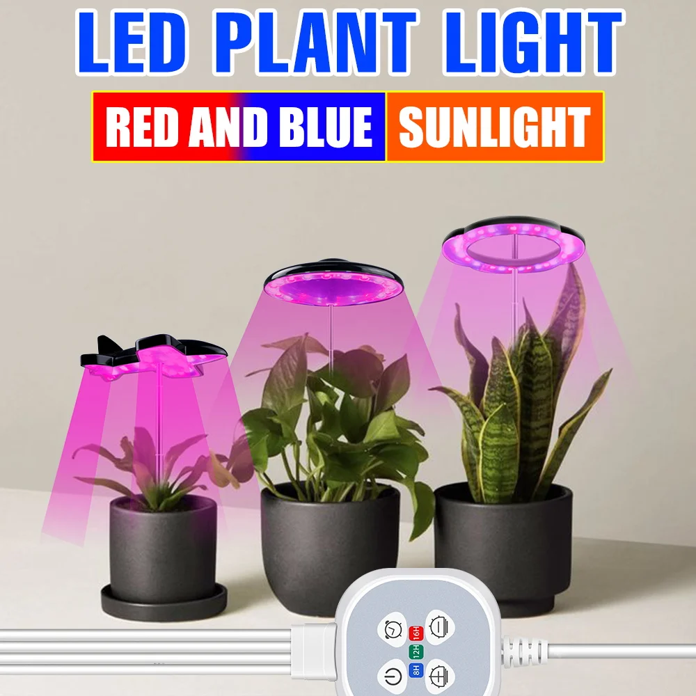

LED Plant Grow Light Full Spectrum USB Indoor Hydroponic Fill Lamp 5V Dimmable Succulent Potted Seedings Cultivation Lighing