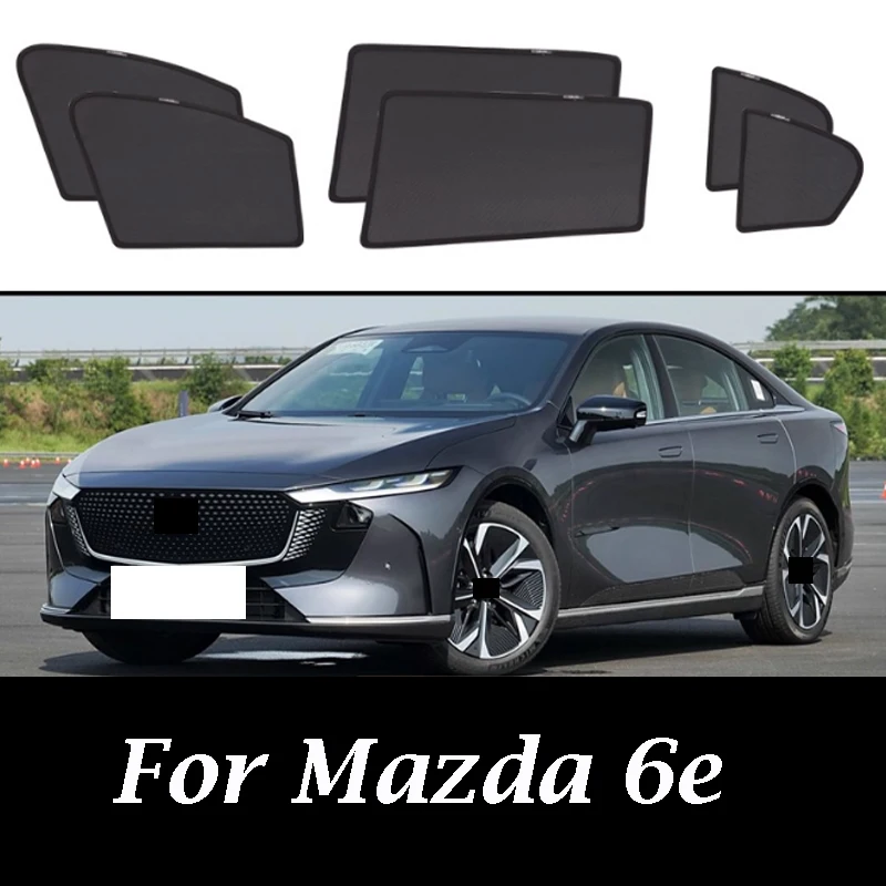 

For Mazda 6e EZ6 2024 2025 2026 Sunshade Magnetic Suction Mesh Privacy Curtain Sunscreen for Car Windows