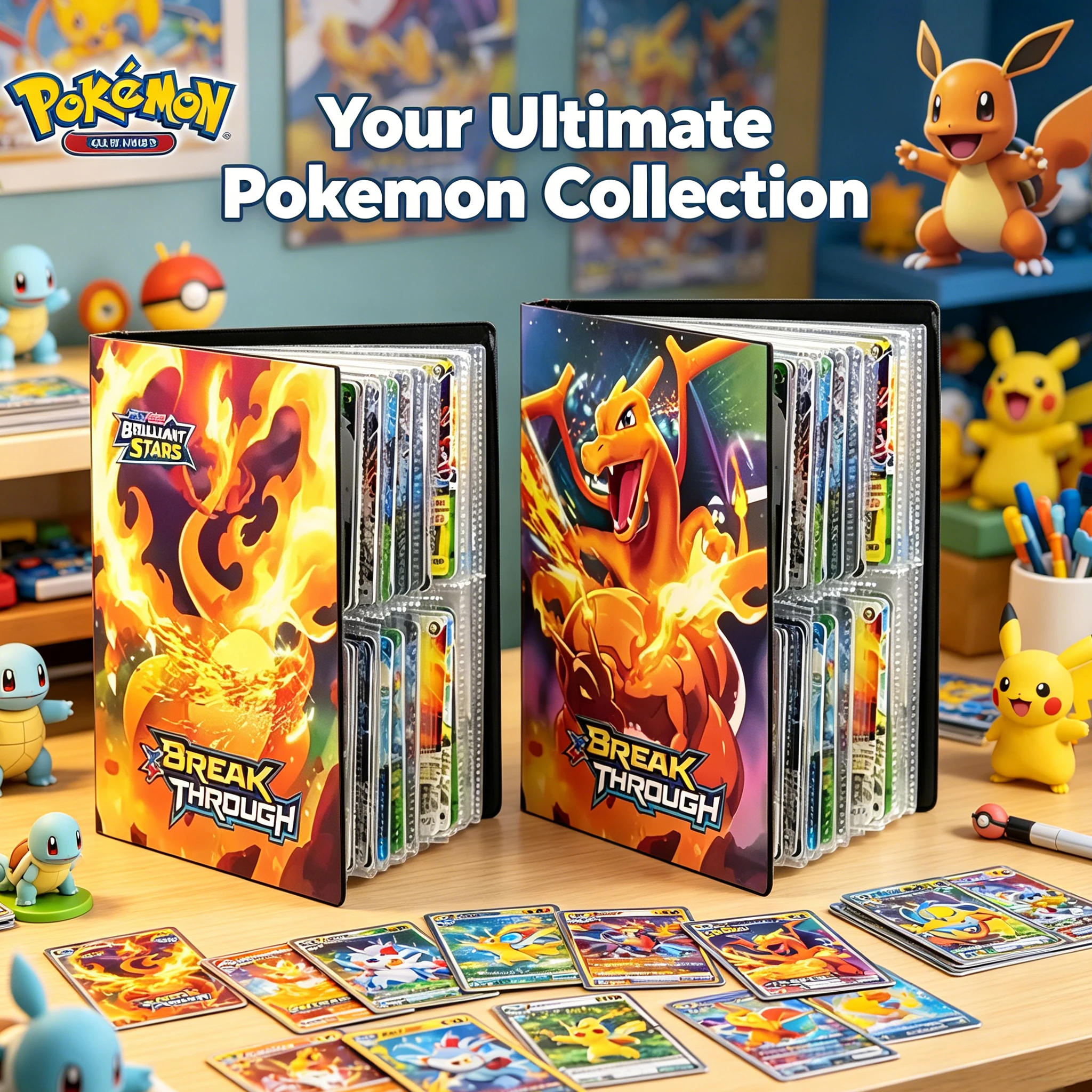 Disponibile: Nuovo Raccoglitore per Carte Pokémon Charizard, Album con Capacità di 240 Carte per VMAX/GX/EX, Cartella Resistente per Collezionisti e Regalo per Bambini