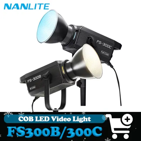 Nanlite FS-300C FS-300B Video Light 2700K to 7500K  LED Monolight for Photography Fill Light CRI 95 TLCI 94 with App-Controlled