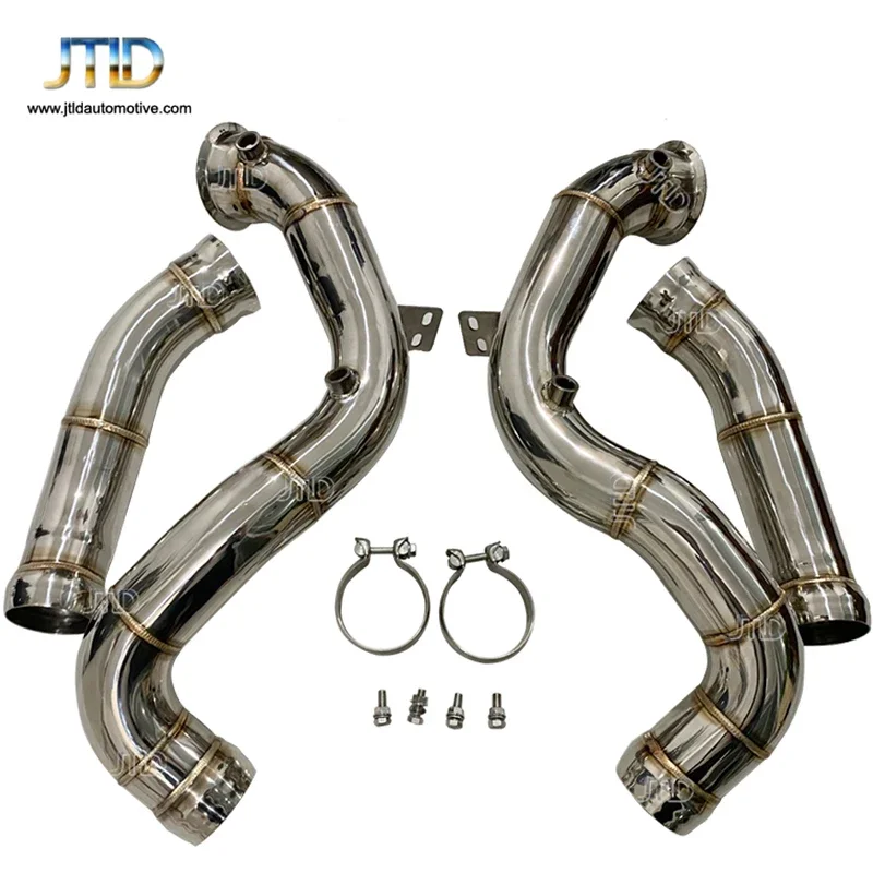 

Hight Performance Polished Decat Downpipe For Mercedes Benz W205 C63 C63S AMG Exhaust Catless Down Pipes