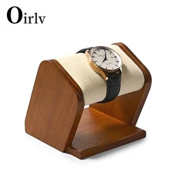 Oirlv Wooden Single Watch Display Stand Holder Watch Stand Jewelry Accessory Organizer for Chain Hairband Store Display Props