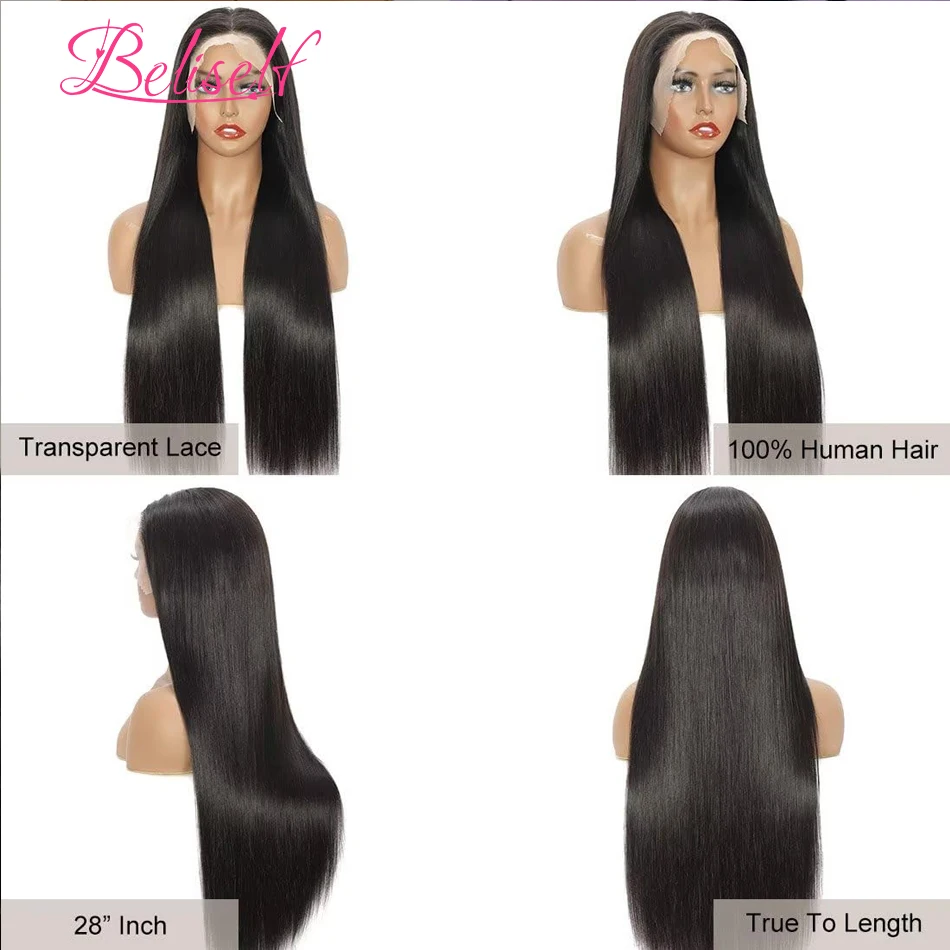 13x6 HD Lace Frontal Wig Straight 300 Density Human Hair Wigs HD Lace Wig 13x6 Human Hair Full Frontal Wigs Beliself Hair