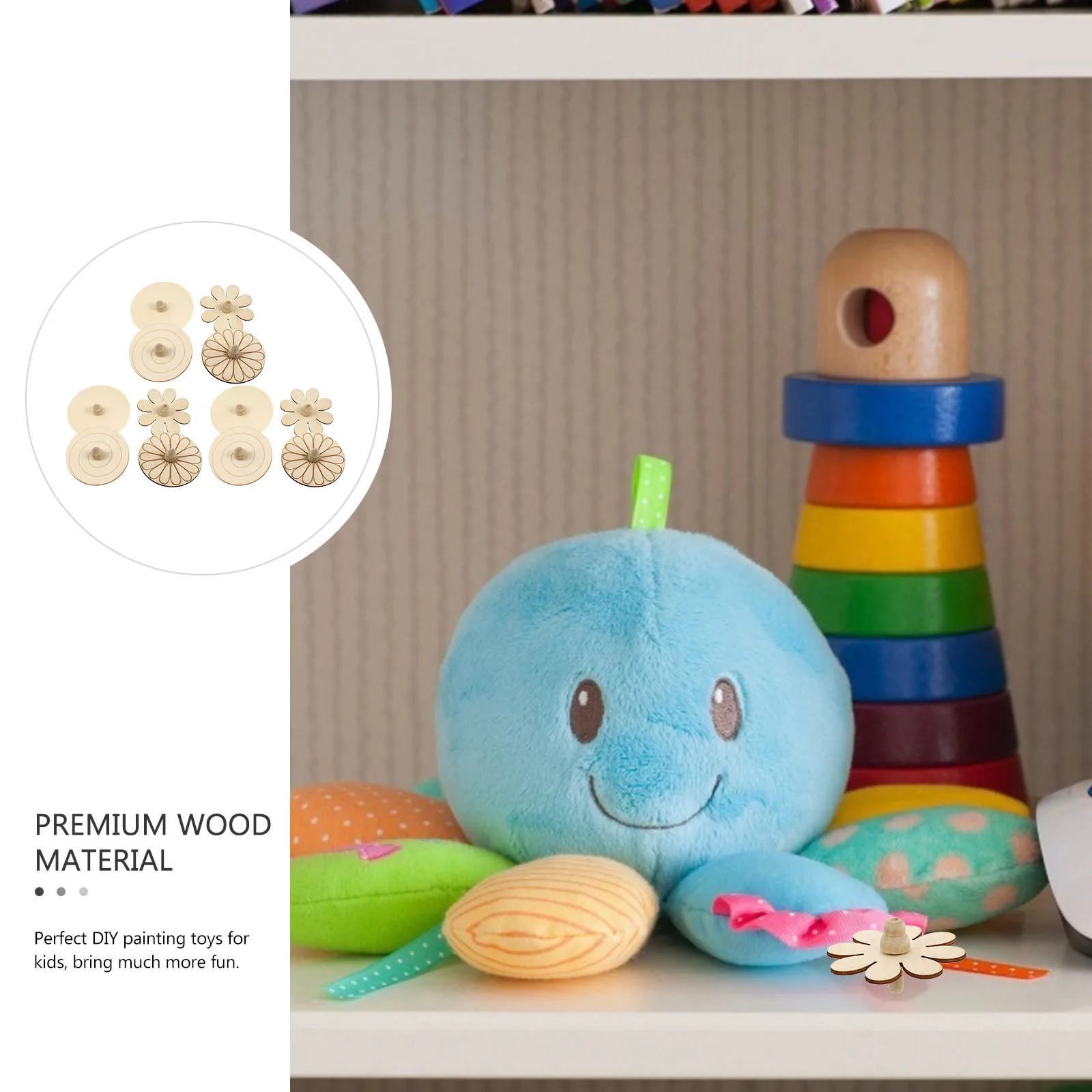 12 Uds. Giroscopio de madera sin terminar pintura para niños tapas giratorias juego de manualidades Diy para niños adultos Hobby