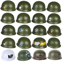 WW2 Military US Soldiers M1 Helmets Building Blocks Army Lieutenant 502 Parachute Infantry Accessories Bricks Toys Boys Gift