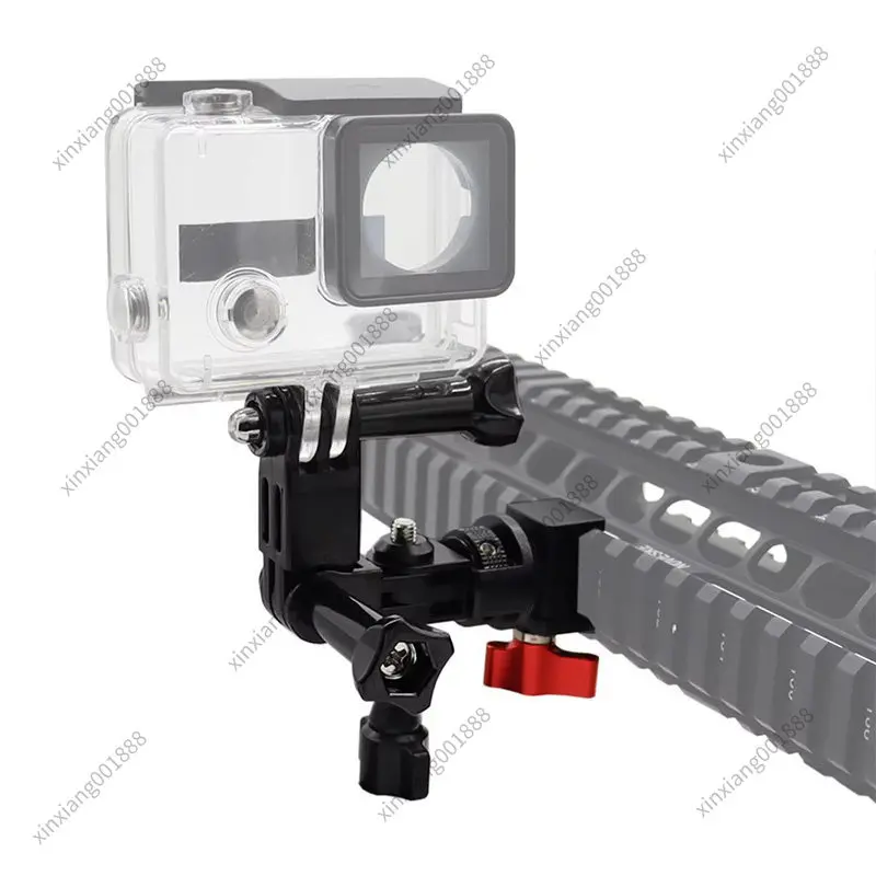 For 20mm Picatinny Rail Fish Bone Mount Base Action Camera & Phone Holder Outdoor Live Streaming Photography Bracket
