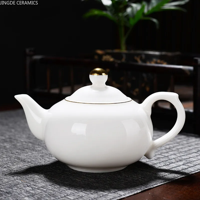 Household Filter Tea Pot Beauty Handmade Ceramic Tea Set Kettle Drinkware Phnom Penh Suet Jade White Porcelain Xishi Teapots