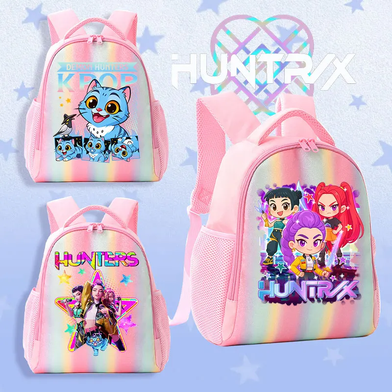 Schoolbag KPop Demon Hunters 어린이 배낭 레인보우 K-POP HUNTR/X 루미 미라 조이 배낭 선물 가방 어깨 가방
