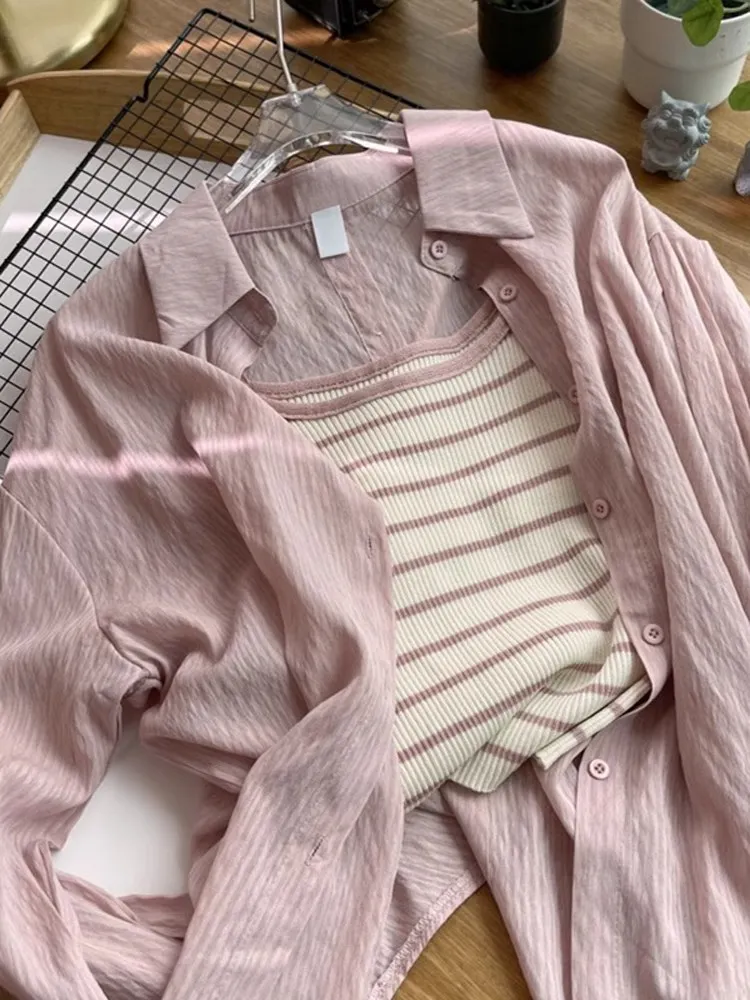Leggero casual coreano Sle protezione solare da donna irt vestibilità ampia estate plus size cardigan dimagrante capispalla