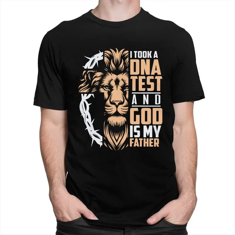 Custom I Took A Dna Test God Is My Father Tshirts for Men Short Sleeve Leisure T-shirt Loose Fit Pure Cotton Tees Gift Idea