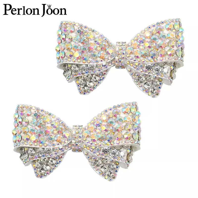 Hot ironing craft AB crystal rhinestone bow DIY sewing in ladies shoes bag wedding decoration accessories SG030