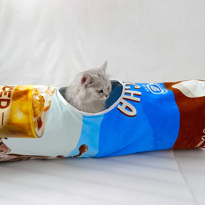Туннель для кошек и кошачья кровать со складчатой бумагой, которая может создавать звуки, складной, подходит для котят и других домашних животных. Это игрушка для кошки.