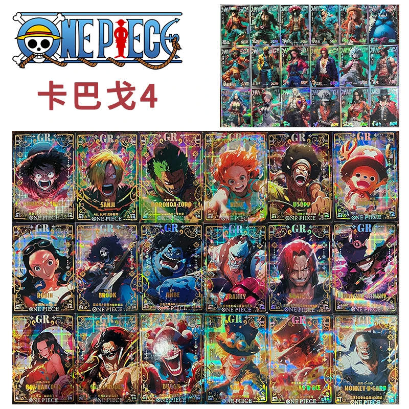 Kabage-4D One Piece Gr-Hr-Lr Series Anime Characters Monkey D Luffy Nami Usopp Cartoon Toys Collection Card Birthday Gift