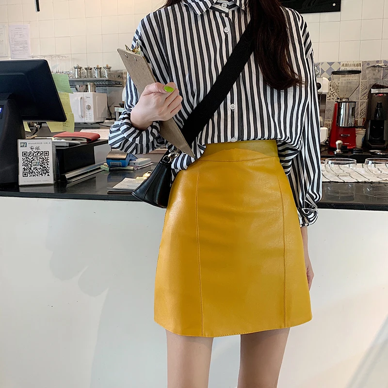 Women Sexy Slim Formal Solid Pencil Skirts PU Leather New Summer Wrap High Waist Elegant Office Lady Fit Casual Mini Skirts Chic