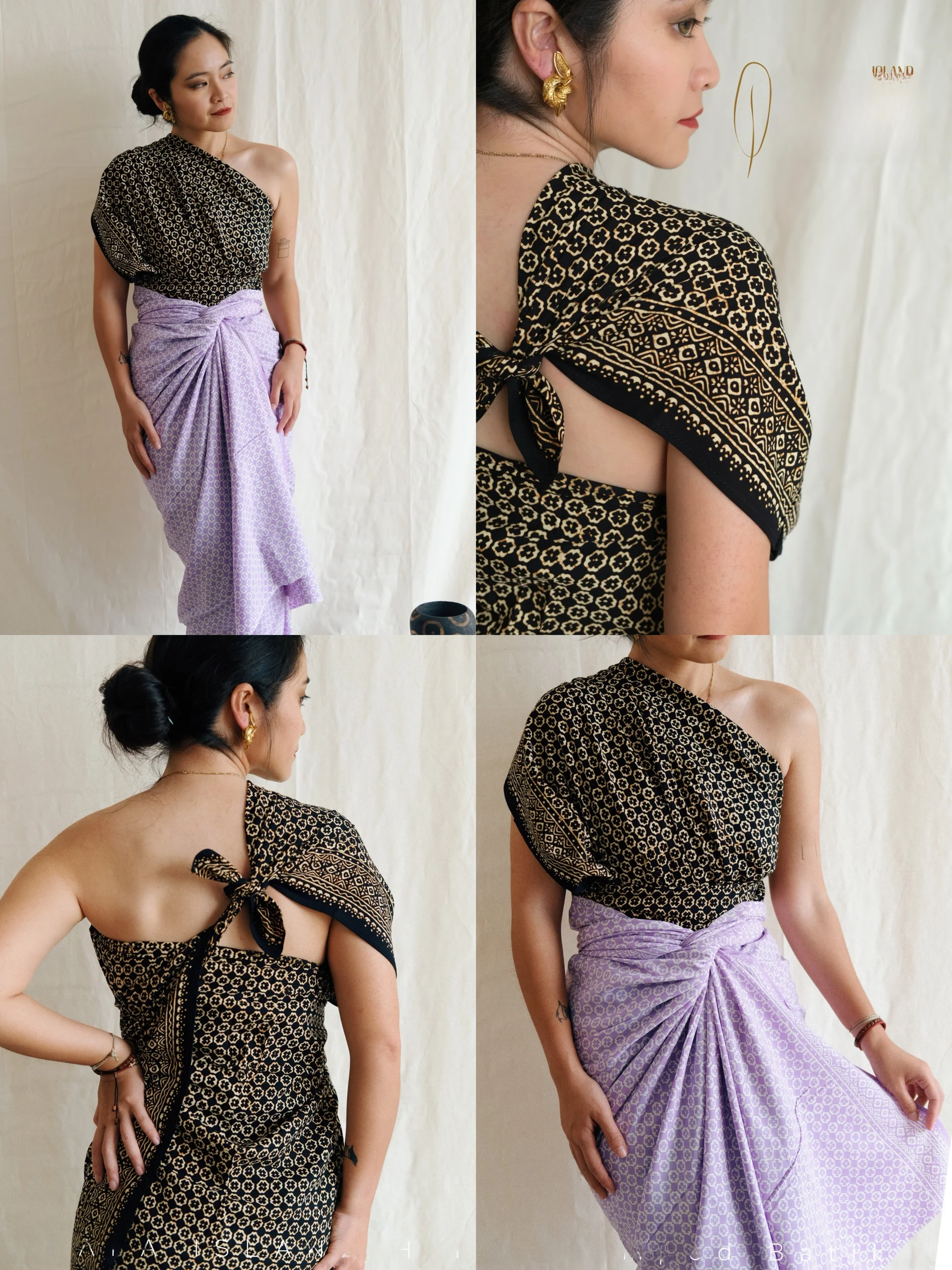 

Юбка-накидка FABatik из хлопка (100%), коллекция Art Series, с узором «четырехлистный клевер», лето 2024, женская