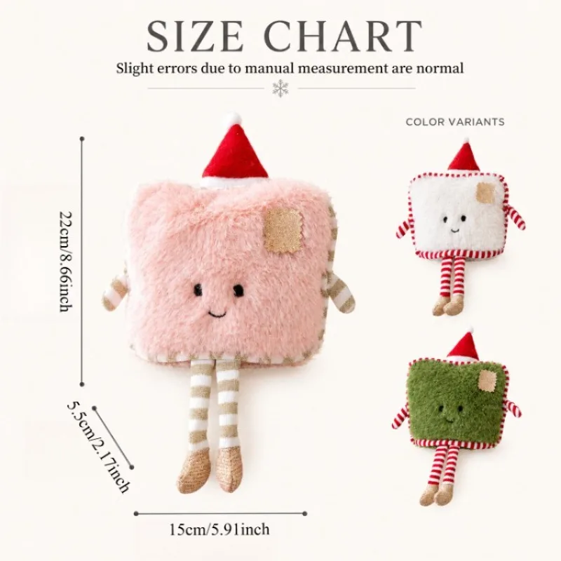 1Pcs Christmas Plush Square Ornament Pink White Green Santa Hat Long Leg Shelf Sitters Fireplace Tabletop Holiday Decorations