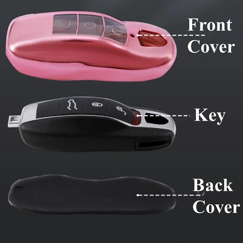 For Porsche Boxster 986 987 981 Cayenne 911 996 Macan Panamera TPU Car Remote Smart Key Case Protective Cover Shell Holder