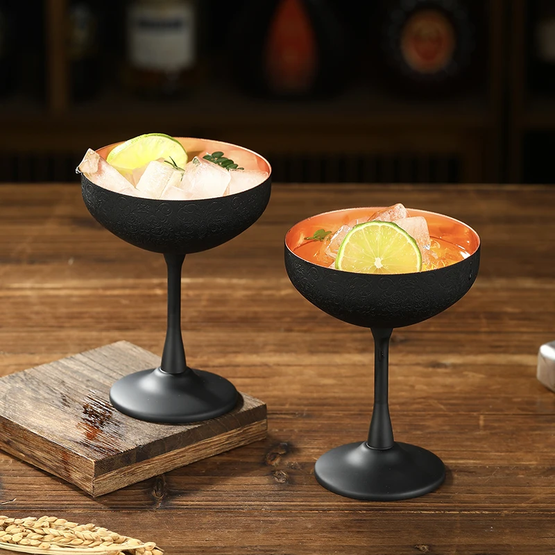 Stainless Steel Coupe Glasses,Martini Cocktail Glasses