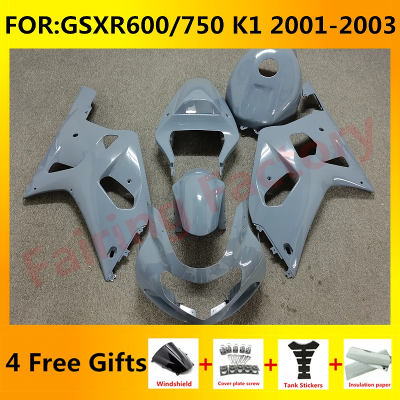 

Новый комплект обтекателей для мотоцикла ABS Подходит для GSXR600 750 GSXR 600 GSX-R750 K1 2003 2001 2002 полный комплект обтекателей серый