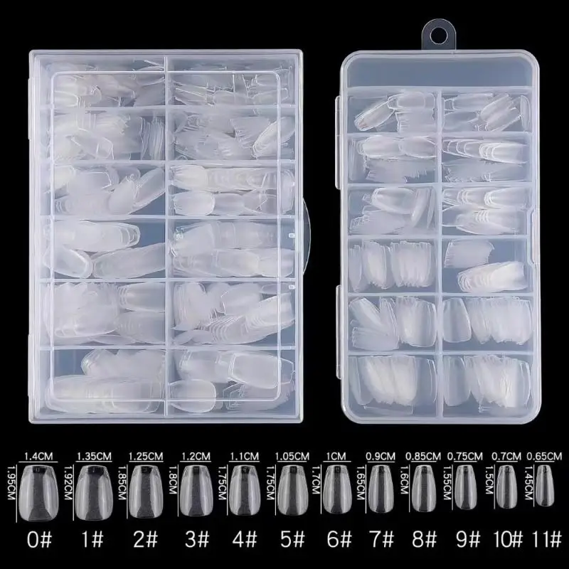 120-600Pcs Frauen Falsche Nagel Tipps Weiche Gel Fingerspitze Semi-matte Platz Mandel Französisch Sarg Volle Abdeckung nägel Verlängerung