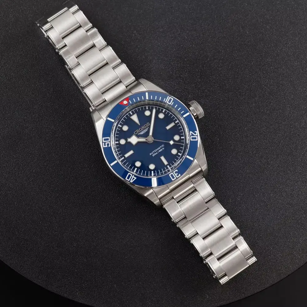 

CRONOS Мужские автоматические часы 41 мм Механические наручные часы с сапфировым стеклом для дайвера 20ATM Водонепроницаемые BGW-9 Светящийся керамический безель PT5000