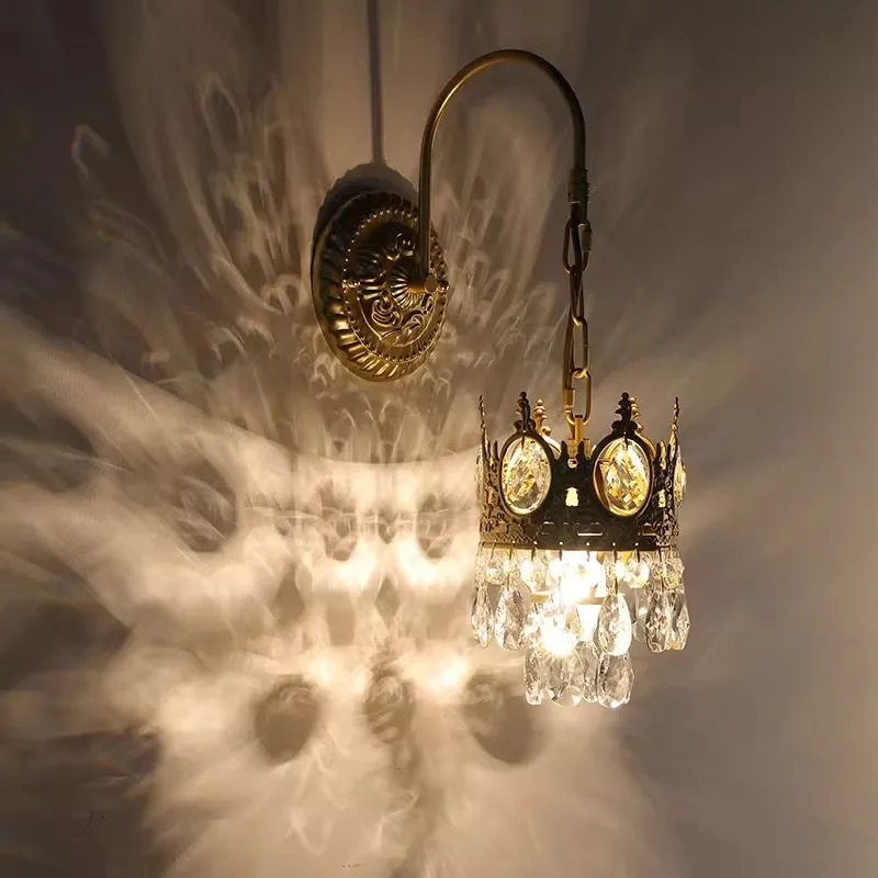 French classical crystal wall lamp