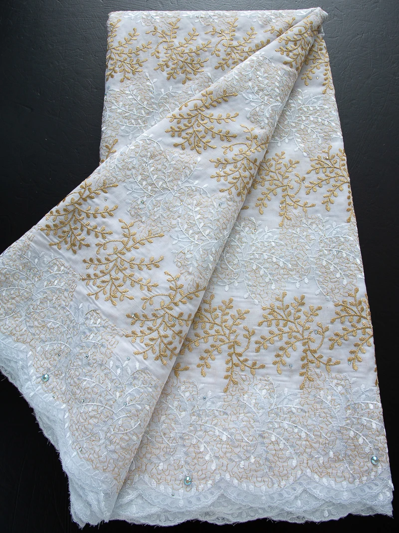 Swiss Voile Lace Fabric 2025 High Quality Embroidered Cotton African Cotton Lace Fabric Nigerian Elegant Dress for Women A4277