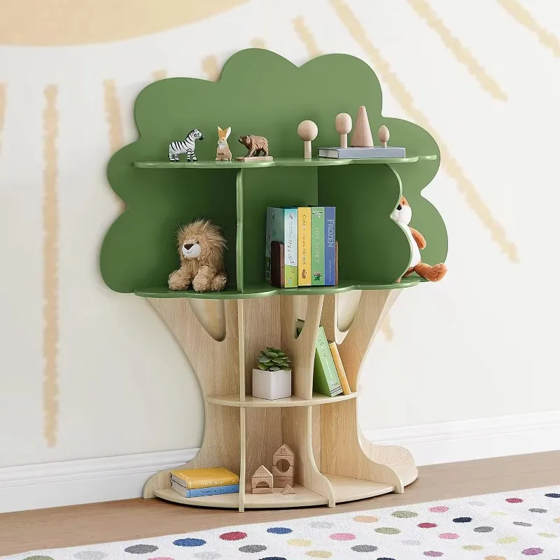 Tree Bookcase - Fern Green/Crafted Natural