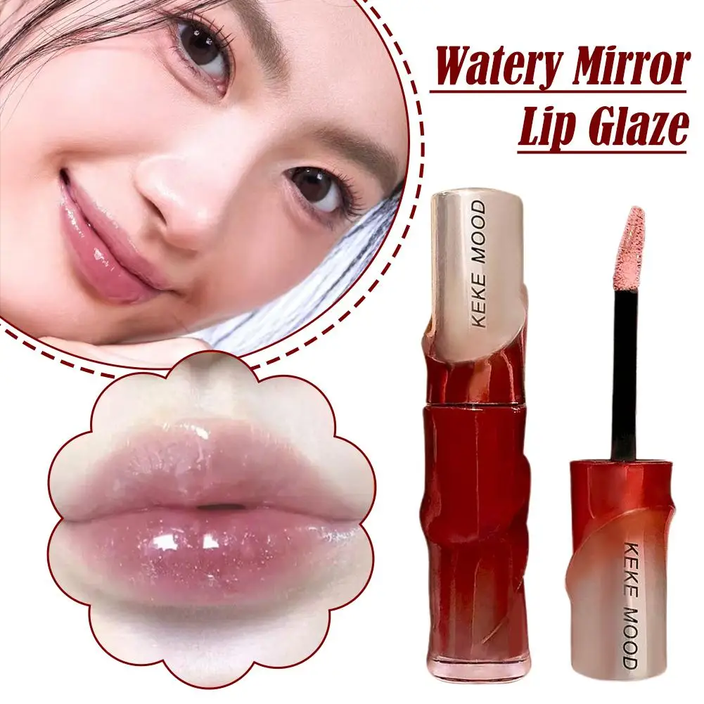 6Colors Sexy Red Lipgloss Mirror Glass Water Light Clear Lip Gloss Waterproof and Non Stick Liquid Lipstick Nude Lip Tint  Make