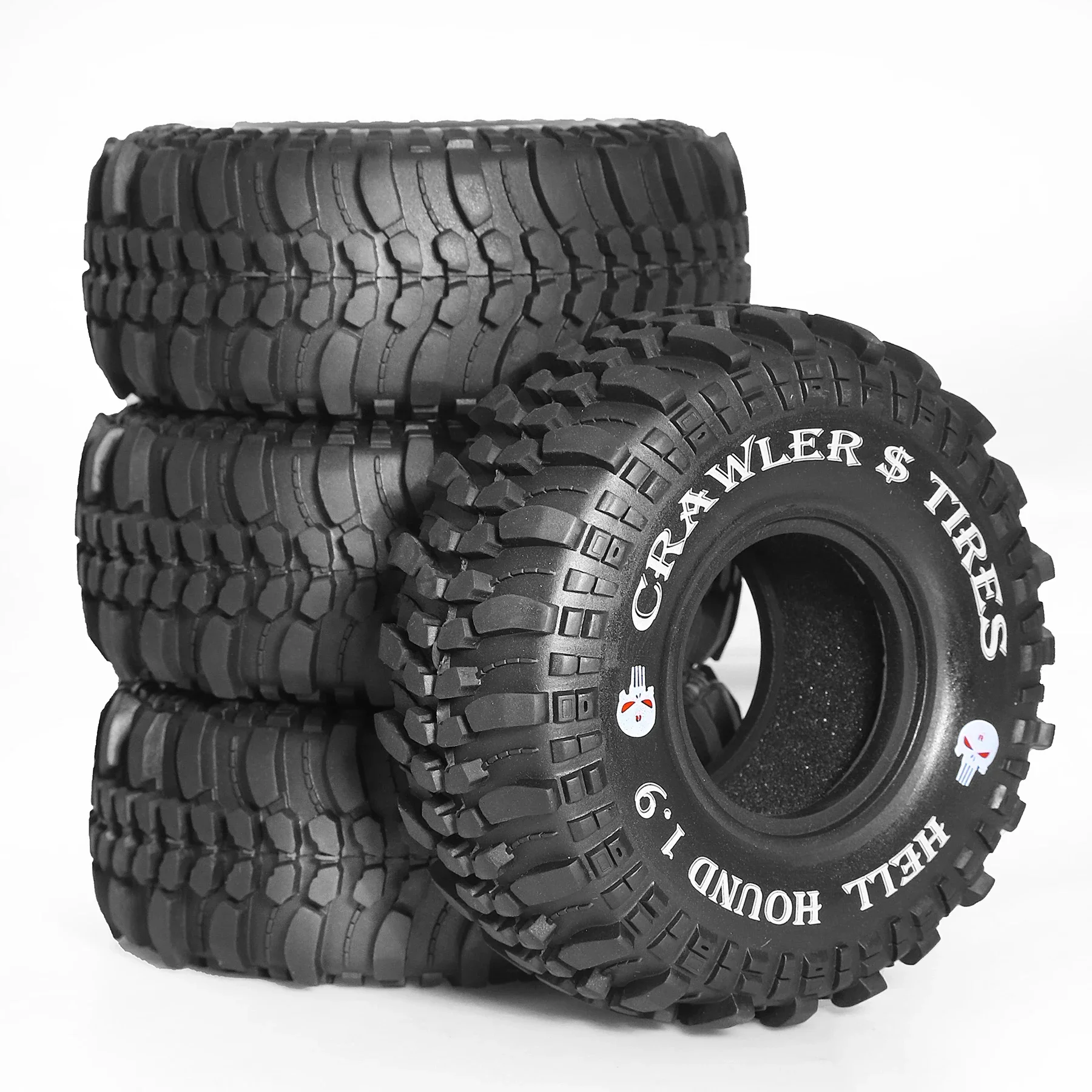 

4PCS 1.9" RC Crawler Tires 118mm Soft Rubber Wheels for Axial SCX10 Capra TRX4 RC4WD D90 Redcat – Off-Road Grip