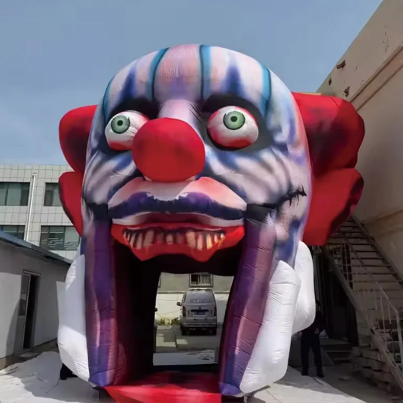 Aufblasbarer Clownbogen mit Gebläse, großflächige Event-Dekoration für den Außenbereich, Requisiten für Halloween