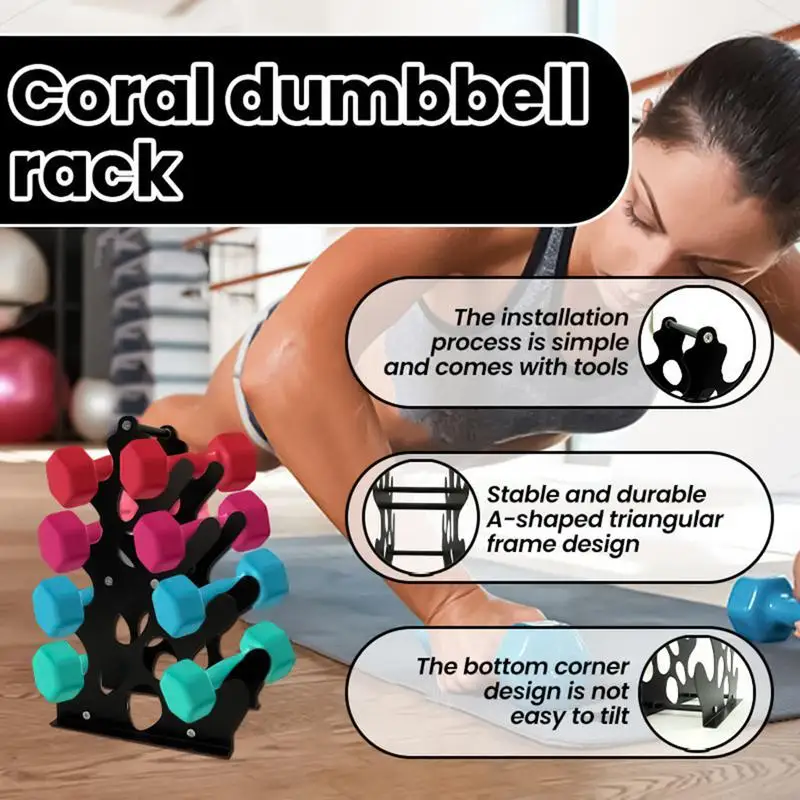 

Dumbbell Rack Stand Strength Training Dumbbell Racks With A-Frame Design Weight Storage Stand Compact For Living Room Bedroom