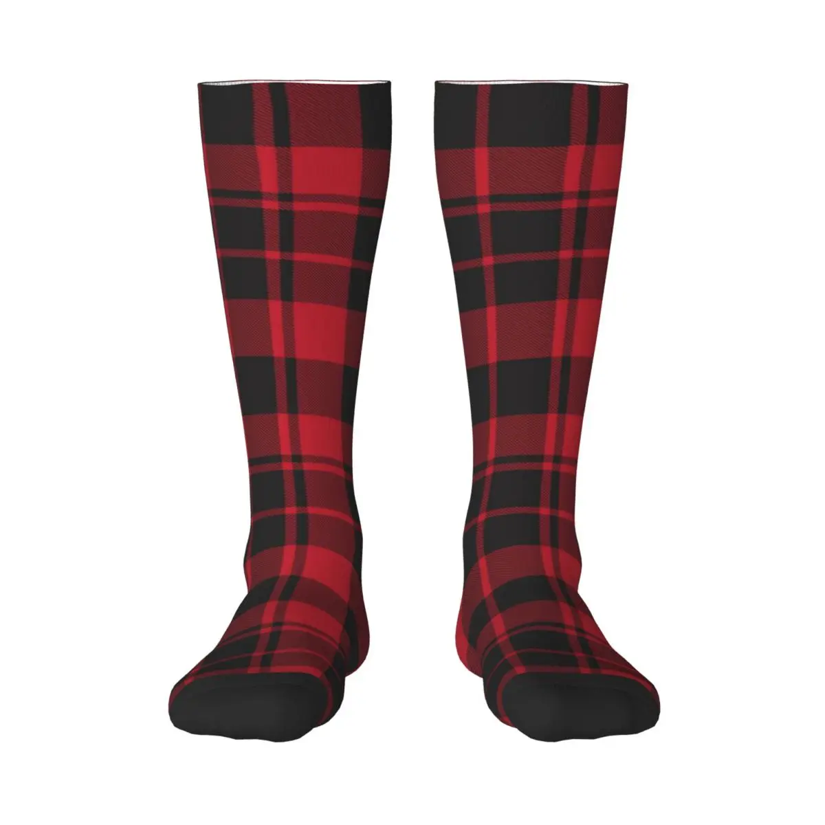 Casual Stockings Red Plaid Checkered Tartan Knee Thigh High Long Socks