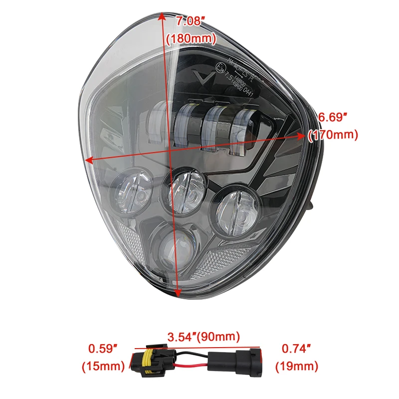 Motorcycle Black Accessories LED Headlight High Low Beam Head Lamps For Victory Zach Ness Cross Country 2013-2017