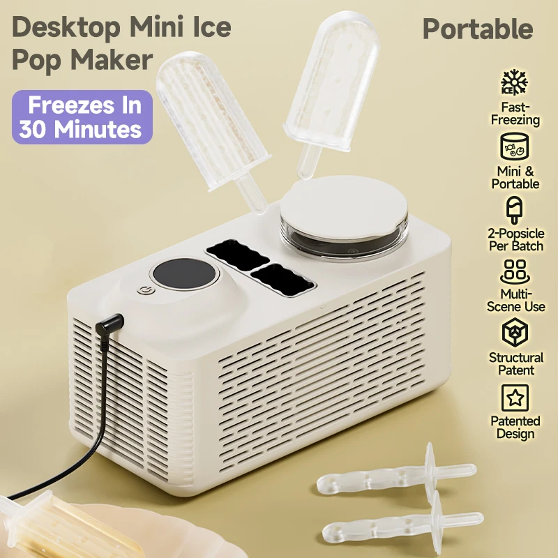 

DC12V Mini 2 Hole Automatic Popsicle Maker Quick Ice Making DIY Ice Cream Maker Portable Ice Pop Machine for Car Home Camping